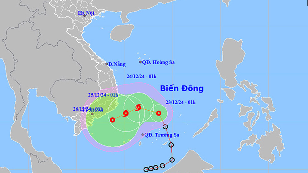 Thời tiết ngày 23/12: Áp thấp nhiệt đới có thể mạnh lên thành bão