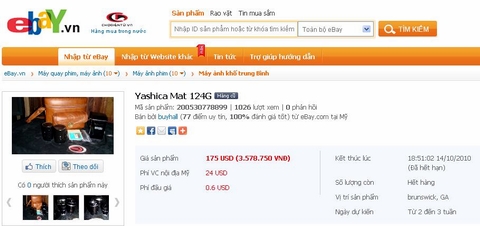 Máy ảnh cổ được rao bán trên eBay.vn