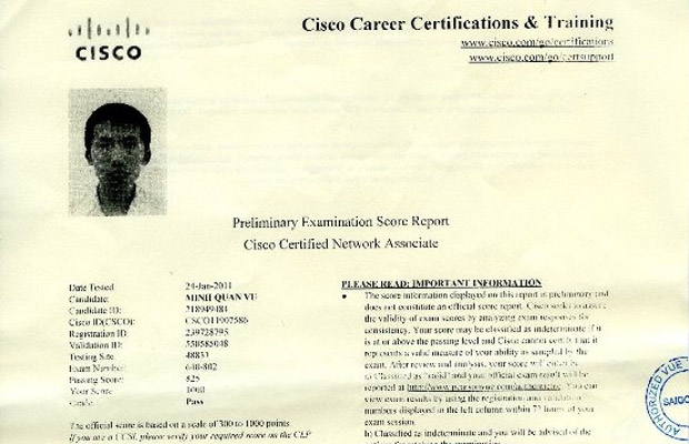 Một sinh viên ĐH Đà Lạt đạt điểm tối đa kì thi CCNA quốc tế