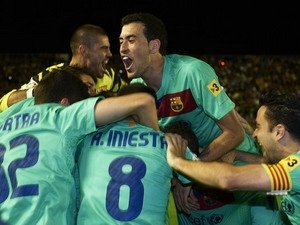 Niềm vui của Barca trong ngày đăng quang. (Nguồn: Getty Images)