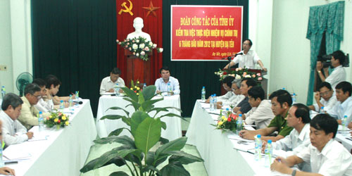 Thường vụ Tỉnh ủy làm việc với huyện Đạ Tẻh