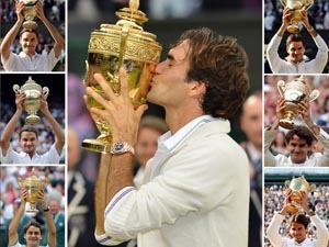 Lần thứ 7 vô địch Wimbledon, Federer trở lại số 1