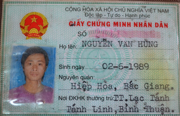 CMND mà Tuấn sử dụng để xin việc làm