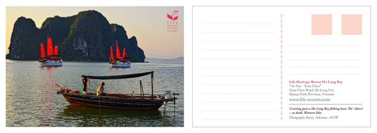 Life Heritage Hạ Long giới thiệu dịch vụ bưu thiếp trên du thuyền