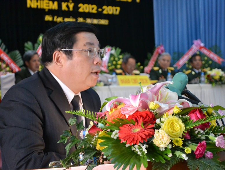Đ/c Huỳnh Đức Hòa phát biểu tại đại hội