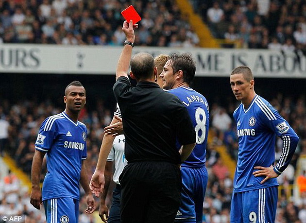  Fernando Torres lĩnh thẻ đỏ