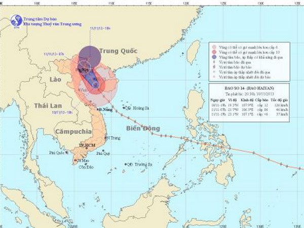 Haiyan đi vào đất liền, suy yếu thành áp thấp nhiệt đới