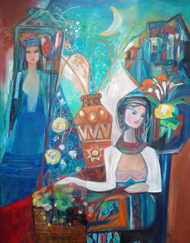 Thiếu nữ Tây Nguyên - Tranh: HOÀNG KHAI