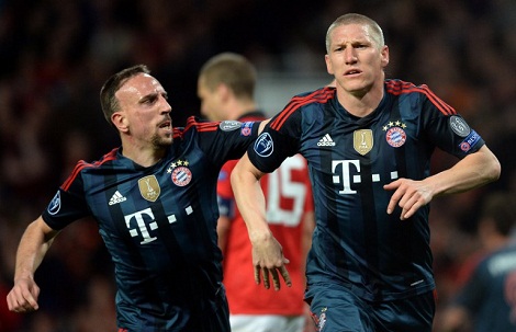 Schweinsteiger gỡ hòa 1-1 cho Bayern Munich