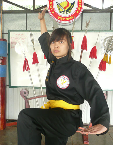 Đinh Nguyễn Huyền Trân - VĐV người Đơn Dương mang rất nhiều huy chương về cho Thể thao Lâm Đồng trong các giải võ cổ truyền quốc gia