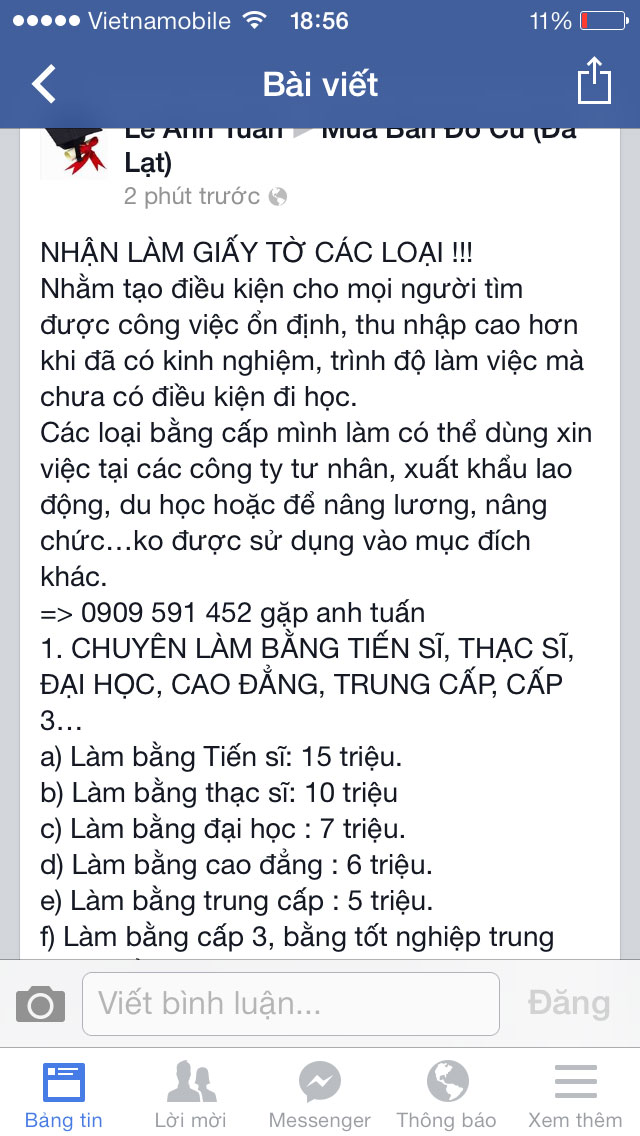 Cảnh giác với chiêu lừa &quot;làm bằng giả&quot;