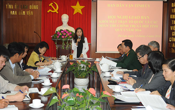 Giao ban Khối Mặt trận Tổ quốc và các đoàn thể