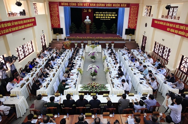 Quang cảnh buổi Đoàn công tác của Chính phủ làm việc với Lâm Đồng