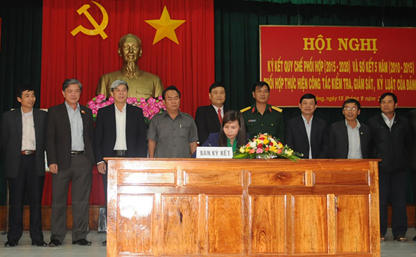 Ký kết Quy chế phối hợp giữa UBKT Đảng ủy Quân sự tỉnh với UBKT các Huyện ủy, Thành ủy