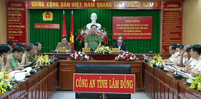 Thứ trưởng Bộ Công an làm việc với Công an tỉnh Lâm Đồng