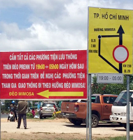 Phân luồng giao thông đèo Prenn thêm 1 tháng