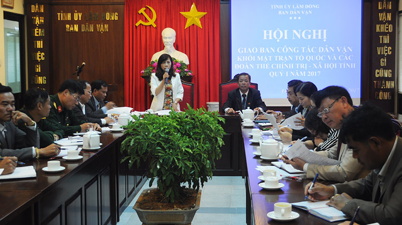 Giao ban khối dân vận, MTTQ và đoàn thể quý I/2017