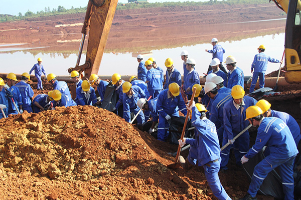 Công ty Nhôm Lâm Đồng diễn tập ứng phó sự cố hồ đập