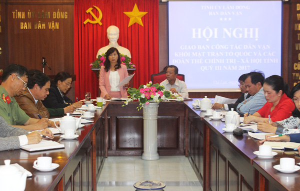 Giao Ban công tác dân vận Quý III, năm 2017