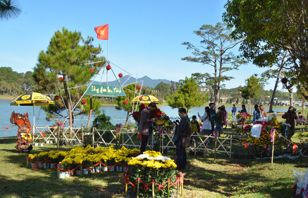 Không gian hoa bên hồ Xuân Hương - Festival Hoa Đà Lạt lần VI. Ảnh V.B