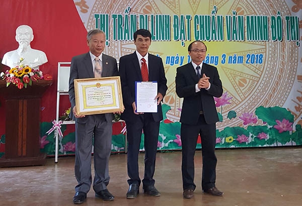 Thị trấn Di Linh công bố Thị trấn đạt chuẩn văn minh đô thị