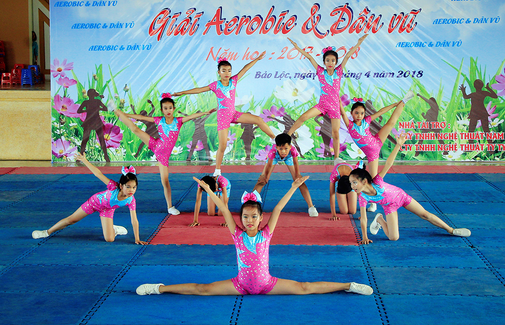 Tiết mục Aerobic của học sinh tiểu học