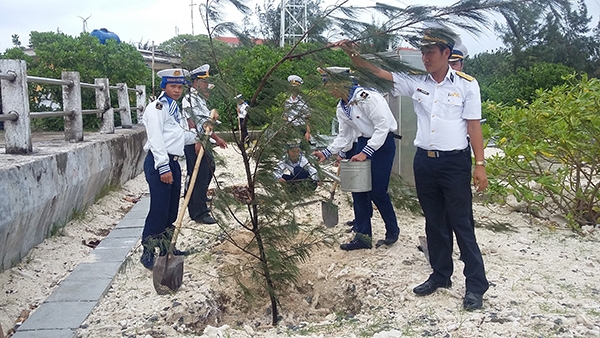 Cây xanh tắm sóng, gió Trường Sa