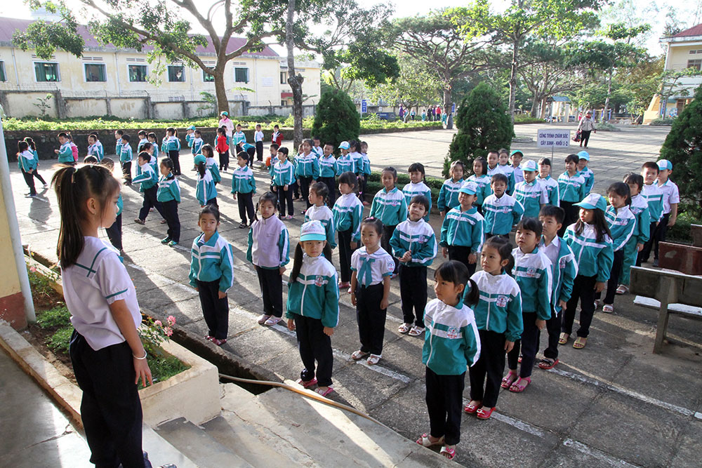 Trường TH Nguyễn Trãi (Bảo Lộc) đã được nâng chuẩn Quốc gia mức độ 2. Ảnh: Đ.A