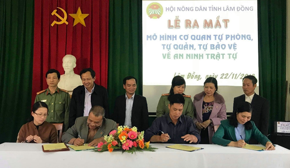 Hội Nông dân tỉnh ra mắt mô hình "Cơ quan tự phòng, tự quản, tự bảo vệ an ninh trật tự"