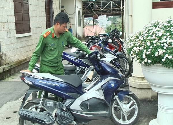 Chiếc xe máy do Hải siết nợ mà Công an thu giữ được