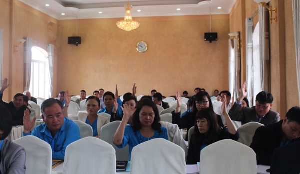 Ban chấp hành biểu quyết thông qua Nghị quyết hội nghị
