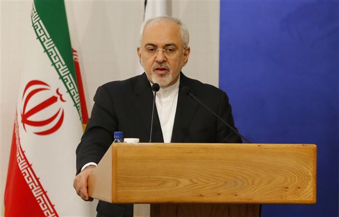 Ngoại trưởng Iran Mohammad Javad Zarif phát biểu tại Tehran, Iran