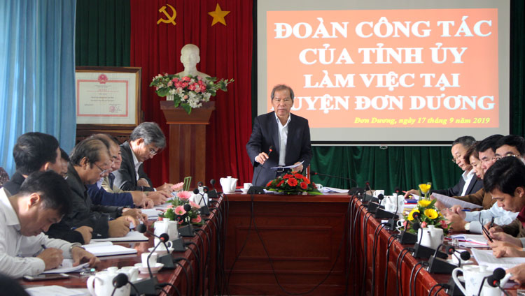 Bí thư Tỉnh ủy làm việc tại huyện Đơn Dương