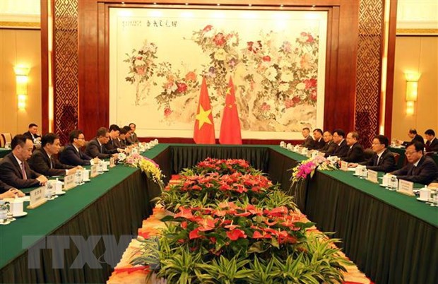 Phó Thủ tướng Chính phủ Vũ Đức Đam hội đàm với Ủy viên Thường vụ Bộ Chính trị, Phó Thủ tướng Quốc vụ viện Trung Quốc Hàn Chính