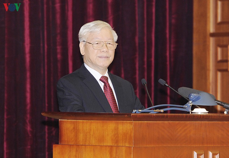Tổng Bí thư, Chủ tịch nước Nguyễn Phú Trọng phát biểu tại phiên khai mạc Hội nghị Trung ương 11.