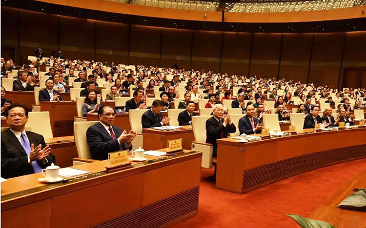 Các đồng chí lãnh đạo, nguyên lãnh đạo Đảng, Nhà nước dự phiên khai mạc