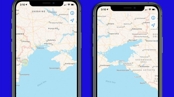 Đánh dấu Crimea thuộc Nga, Apple muốn lấn sân sang chính trị?