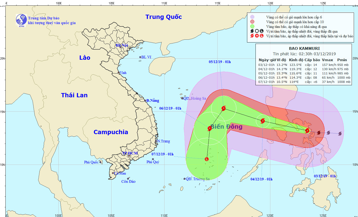 Bão Kamuri giật cấp 17 sắp vào Biển Đông