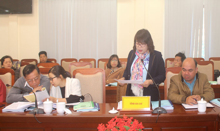 Đại biểu trao đổi, thảo luận về những giải pháp thúc đẩy hoạt động thi đua của MTTQ