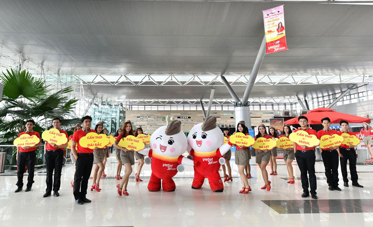 Với 9 đường bay trong nước và quốc tế, Vietjet đang là hãng khai thác nhiều đường bay nhất đến và đi Cần Thơ