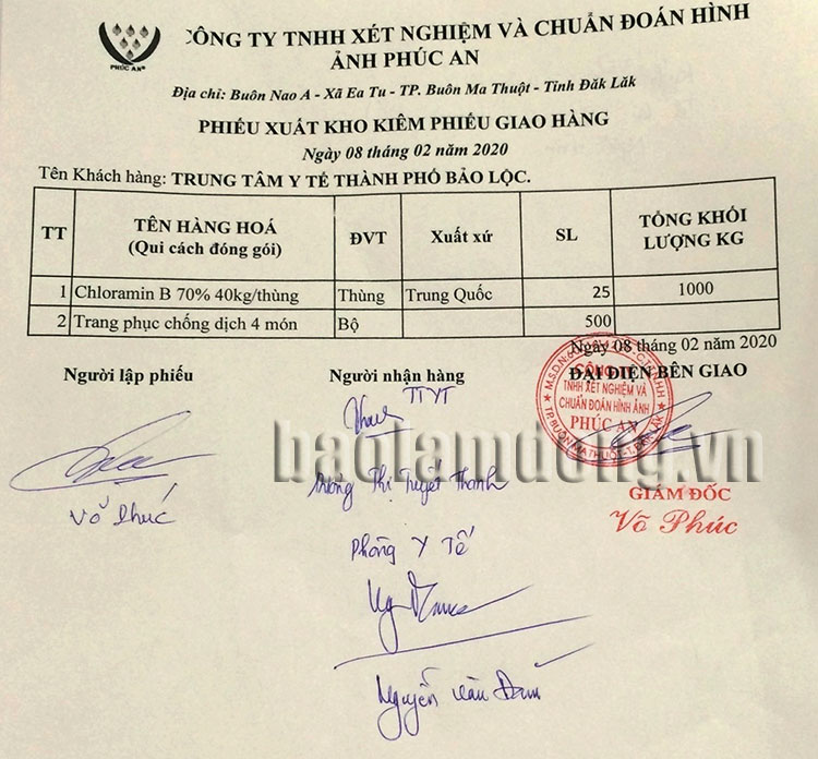 Thỏa thuận mua Chloramin B nhưng lại nhận Super – Chlor để phòng chống dịch Covid-19