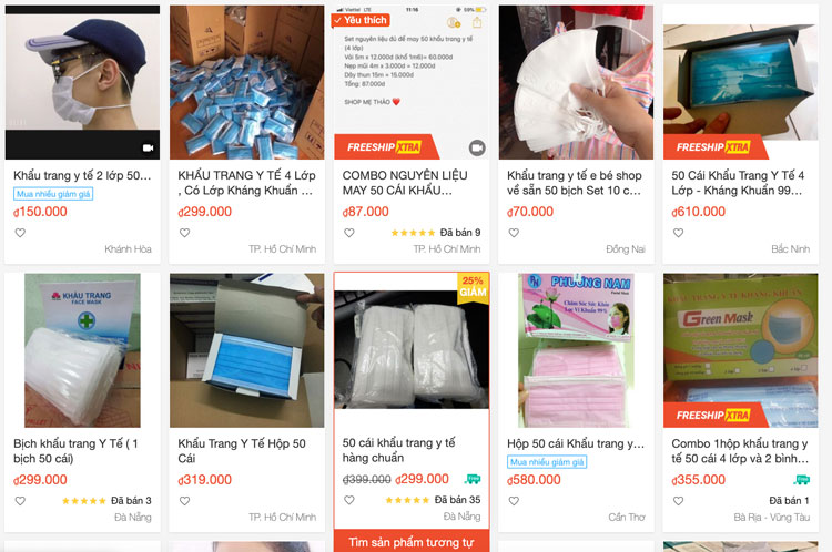 Cảnh giác khi mua khẩu trang y tế trên mạng
