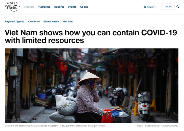 WEF: Việt Nam trở thành 'ngọn hải đăng' về ứng phó với dịch COVID-19