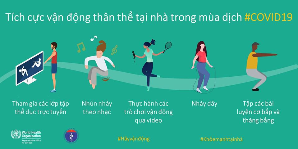 Hướng dẫn vận động tại nhà để khỏe mạnh chống dịch Covid-19