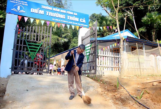 Điểm trường mầm non thôn Cả, xã Công Đa, huyện Yên Sơn (Tuyên Quang) được xây dựng trên diện tích đất của gia đình ông Ma Kim Hải