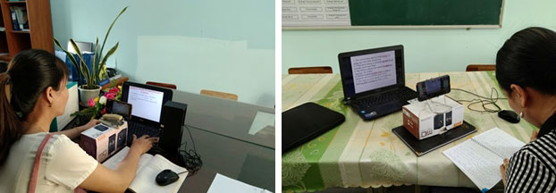 Giáo viên Trường THPT Gia Viễn, Cát Tiên với tiết dạy học trực tuyến