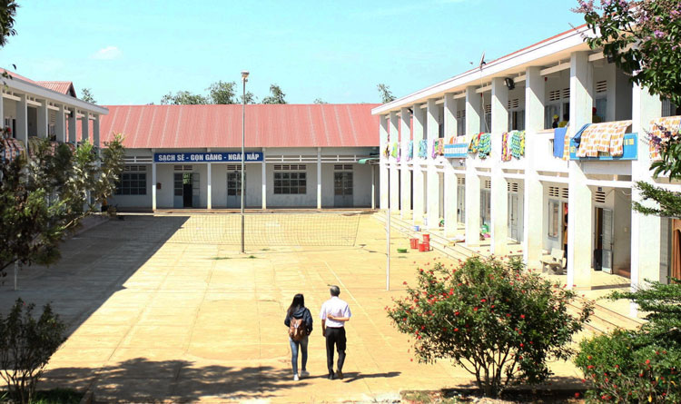 Khu nội trú được thầy và trò Trường THPT-THCS Dân tộc nội trú Đơn Dương dọn dep để nhanh chóng ổn định chỗ ở cho học sinh