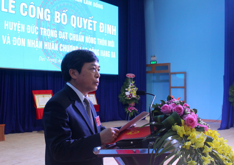 Huyện Đức Trọng đạt chuẩn nông thôn mới và đón nhận Huân chương Lao động Hạng Ba