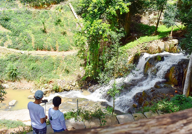 Thác Hoa tuôn chảy giữa Khu Du lịch F - Cánh đồng hoa Đà Lạt