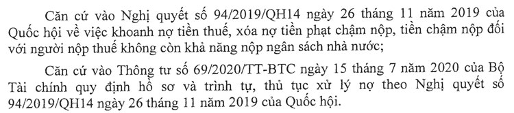 Thông báo: Về việc công khai danh sách người nộp thuế đề nghị xoá nợ tiền phạt chậm nộp, tiền chậm nộp theo Nghị quyết số 94/2019/QH14 ngày 26/11/2019 của Quốc hội
